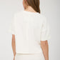 Heaven Ribbed Pocket Detail Short Sleeve Knit Top