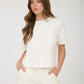 Heaven Ribbed Pocket Detail Short Sleeve Knit Top
