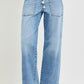 Carefree Elastic Band Slouchy Cropped Baggy Patch Pockets