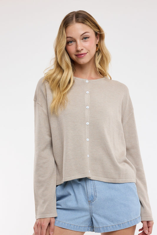 Moody Button-up Lightweight Sweater Cardigan