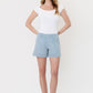 Striped High Rise Cuffed Striped A Line Shorts by Lovervet