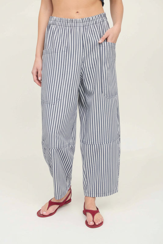 Slim Stripe Pocket Detail Wide Leg Pants