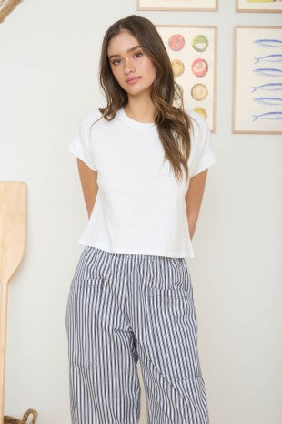 Brilliant Washed Short Sleeve Boxy Knit Top