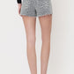 Grey Leopard High Rise Drawstring Shorts by Vervet