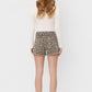 Reality High Rise Drawstring Leopard A Line Short