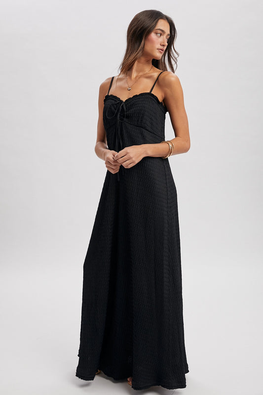 Resort Textured Tie-front Maxi Dress