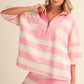 Montgomery Top Striped Half Zip Top And Shorts Set