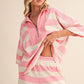 Montgomery Top Striped Half Zip Top And Shorts Set