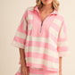 Montgomery Top Striped Half Zip Top And Shorts Set