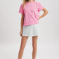 Punch Basic Relaxed Crop Knit Tee