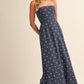 Poppy Polka Dot Tube Maxi Dress With Tie-back Detail