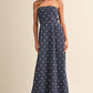 Poppy Polka Dot Tube Maxi Dress With Tie-back Detail