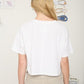 Boxy Short Sleeve Knit Henley Crop Top