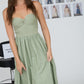 Athena Strapless Twist Front Mixed Media Midi Dress