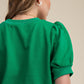 Glam Round Neck Puff Sleeve Pullover Top