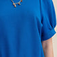 Glam Round Neck Puff Sleeve Pullover Top