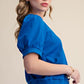 Glam Round Neck Puff Sleeve Pullover Top