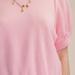 Glam Round Neck Puff Sleeve Pullover Top
