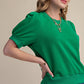 Glam Round Neck Puff Sleeve Pullover Top