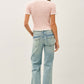 Mini Stripe Ribbed Ruffled Sweater Top