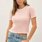 Mini Stripe Ribbed Ruffled Sweater Top