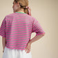 Everyday Top Round Neck Wide Sleeve Pullover Stripe