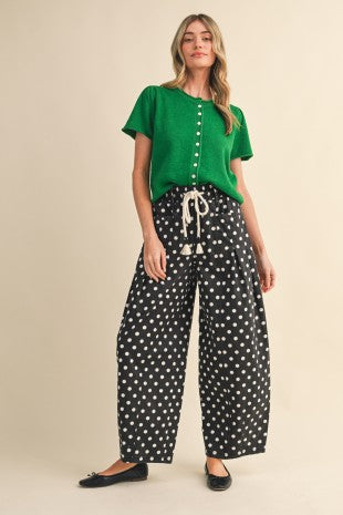 Easton Polka Dot Pleated Barrel Pants Polka Dot Pleated Barrel Pants