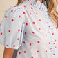 Chapter Polka Dot Ruffled Button Down Top