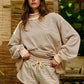 Civil Stripe Print Mock Neck Oversized Sweatshirt