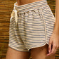 Civil Stripe Print Drawstring Dolphin Shorts