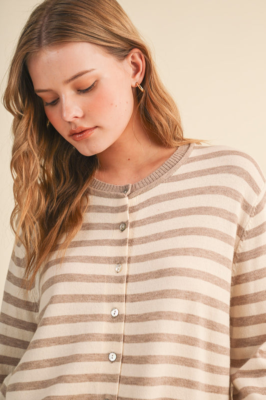 Properly Striped Sweater Cardigan