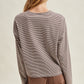 Wishlist Stripe Button Front Knit Top