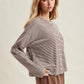 Wishlist Stripe Button Front Knit Top
