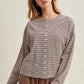 Wishlist Stripe Button Front Knit Top