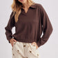 Chocolate Textured Light Weight Sweater Top