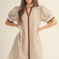 Chelsey Button Down Stripe Shift Dress