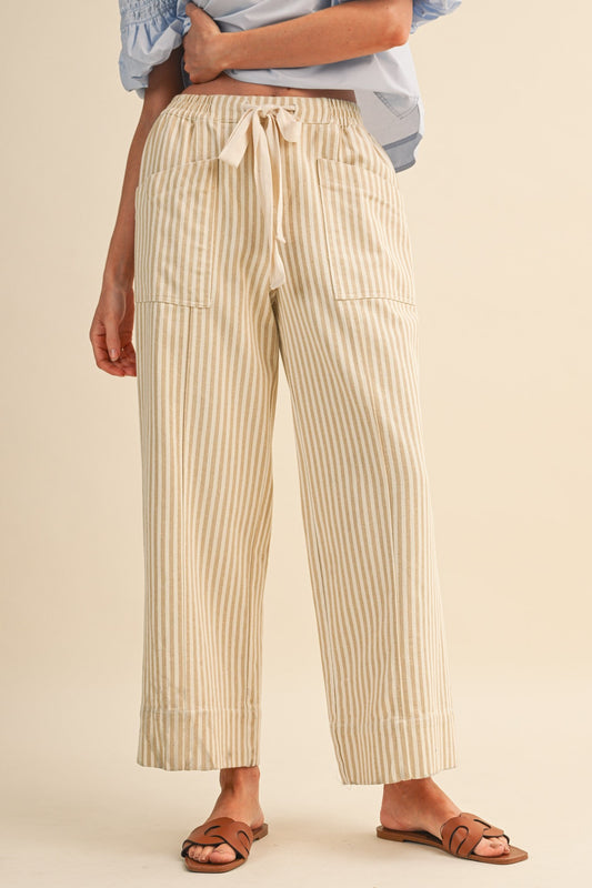 Skill Striped Wide Leg Drawstring Pants