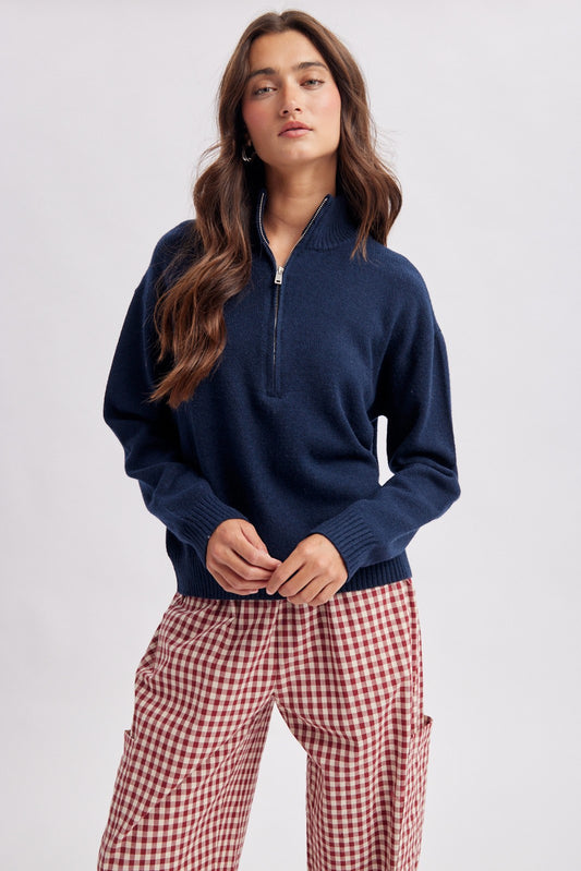 Maxwell Half Zip Turtleneck Sweater