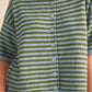 Lyndsey Striped Short Sleeve Sweater Cardigan