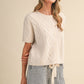 Functional Cable Knit Short Sleeve Sweater Cardigan