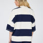 Marine Top Wide Bold Navy and Cream Stripe Top