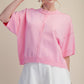 Everyday Cardigan Sweater Crew-neck Elbow-length Sleeves