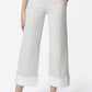 Corporate High Rise Stripe Print Cuffed Crop Wide Jeans