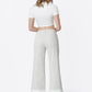 Corporate High Rise Stripe Print Cuffed Crop Wide Jeans