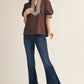 National Stripe Contrast Accent Solid Top