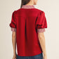 National Stripe Contrast Accent Solid Top