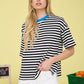 Rebel Stripe Colorblock Detail Short Sleeve Knit T-shirt
