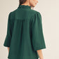 Odette Ruffled Neck Crinkle Solid Top