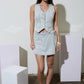 Acid Washed Stripe Wrap Mini Skort