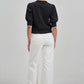 Able Satin Tie Neck Cardigan Sweater